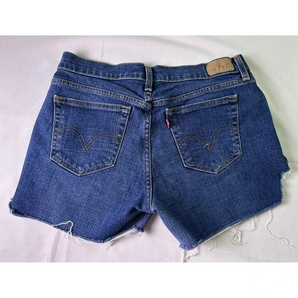 Levi's 515 Cut Off Shorts Women's Size 8 S/C Denim Frayed Hem Boho Y2K Mid Rise‎